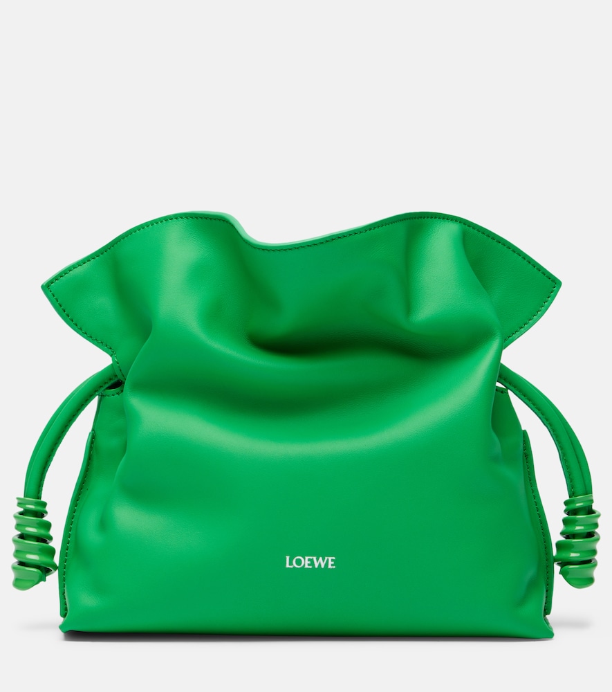 Loewe Flamenco Coil Mini Leather Clutch In Green