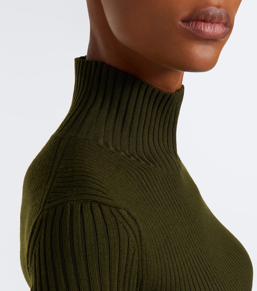 Ribbed-Knit Wool-Blend Sweater
