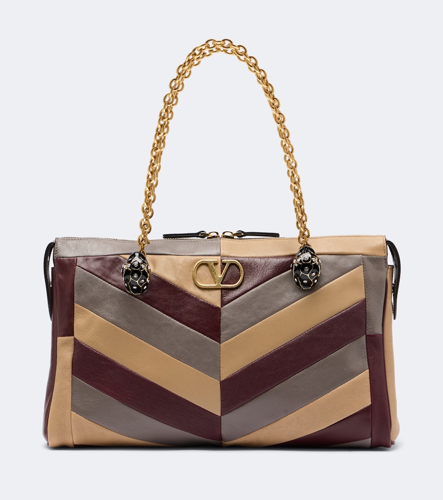 Schultertasche Panthea VLogo Medium aus Leder