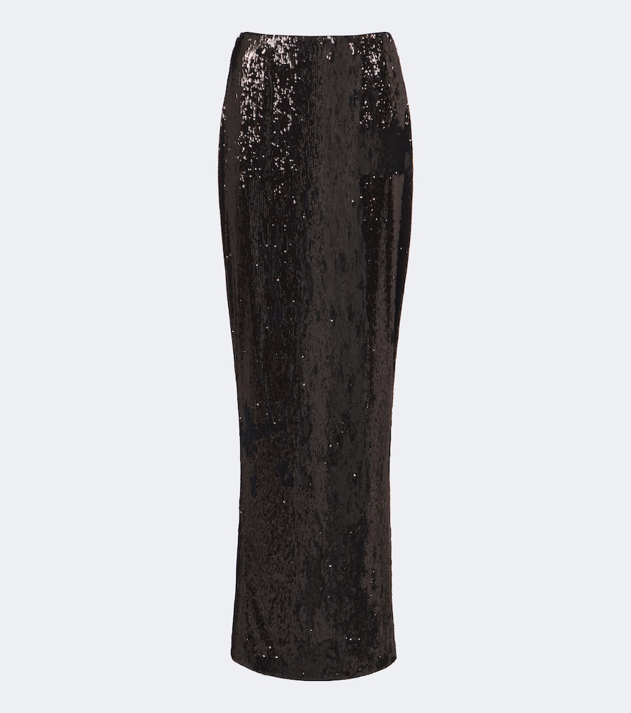 Balmain Sequined Maxi Skirt In Black