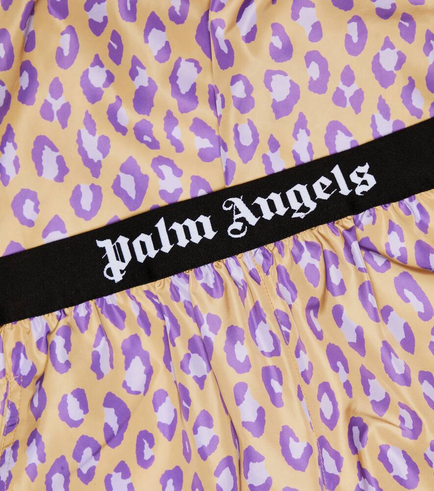 Palm Angels Leopard-print Track Pants In Beige Lilac
