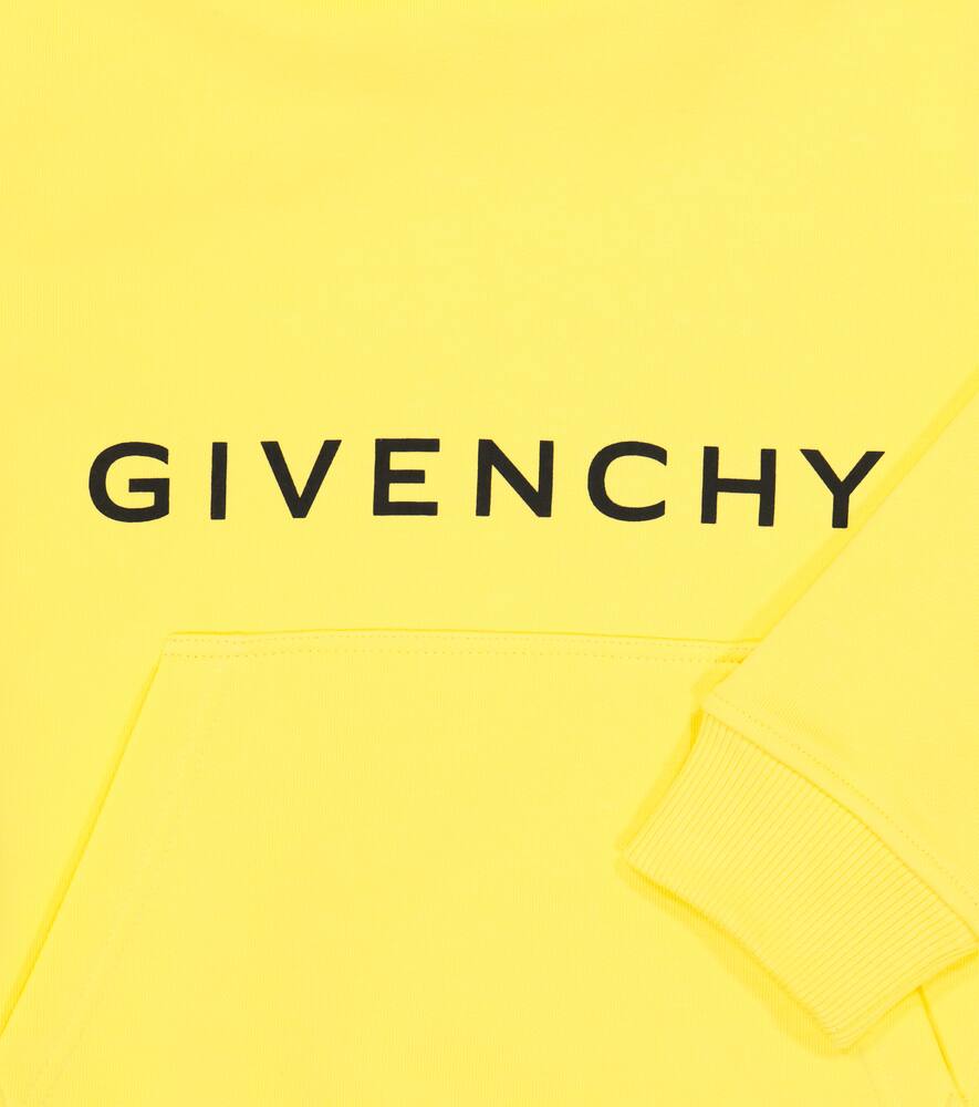 Shop Givenchy Logo Cotton-blend Hoodie In Gold Yellow