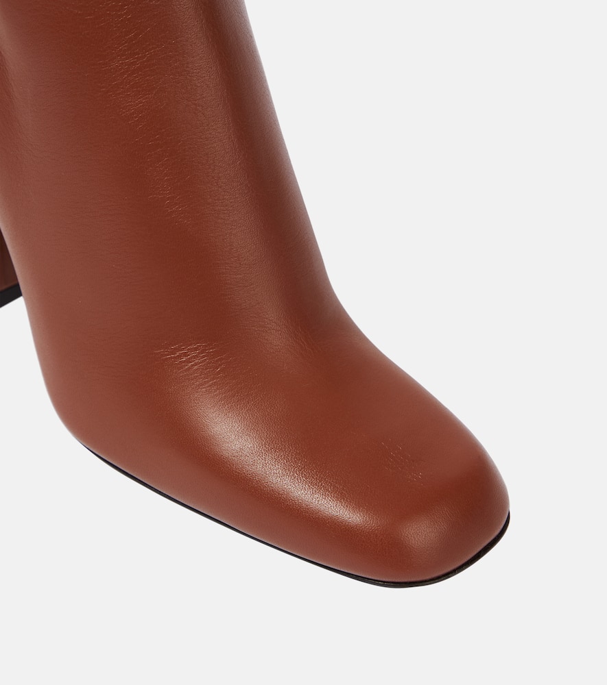 Shop Victoria Beckham Leather Ankle Boots In Brown