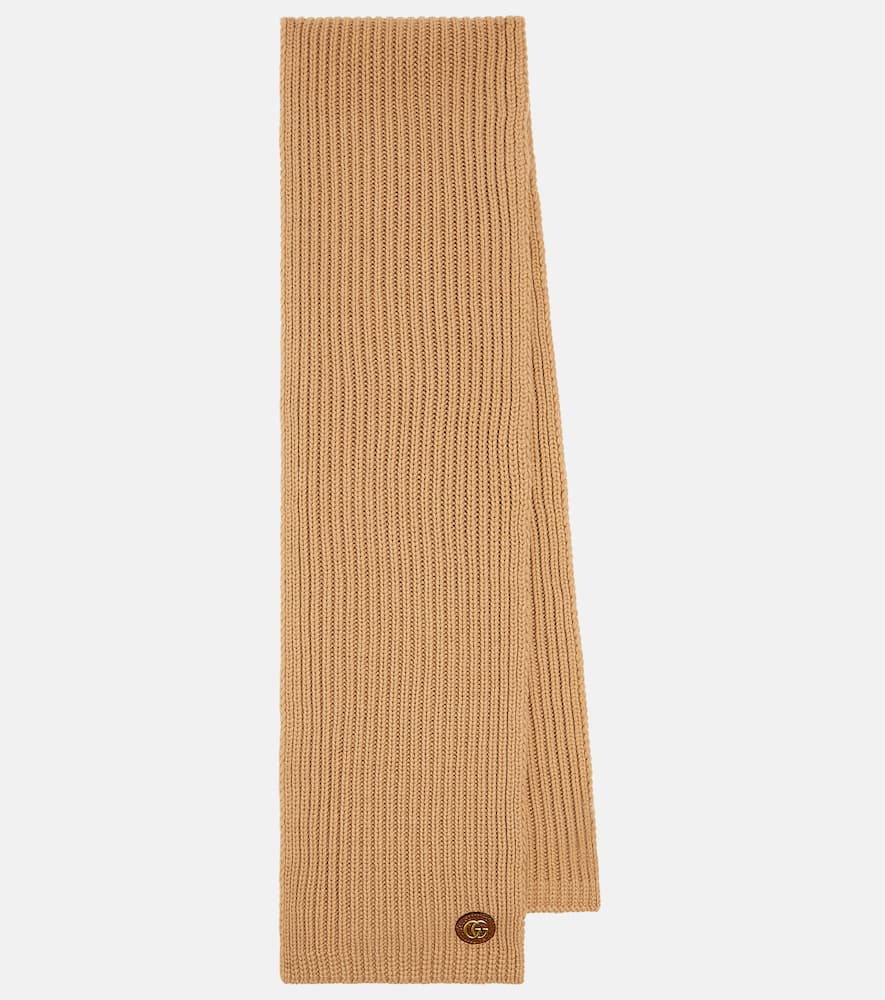 Ribbed-knit wool and cashmere scarf