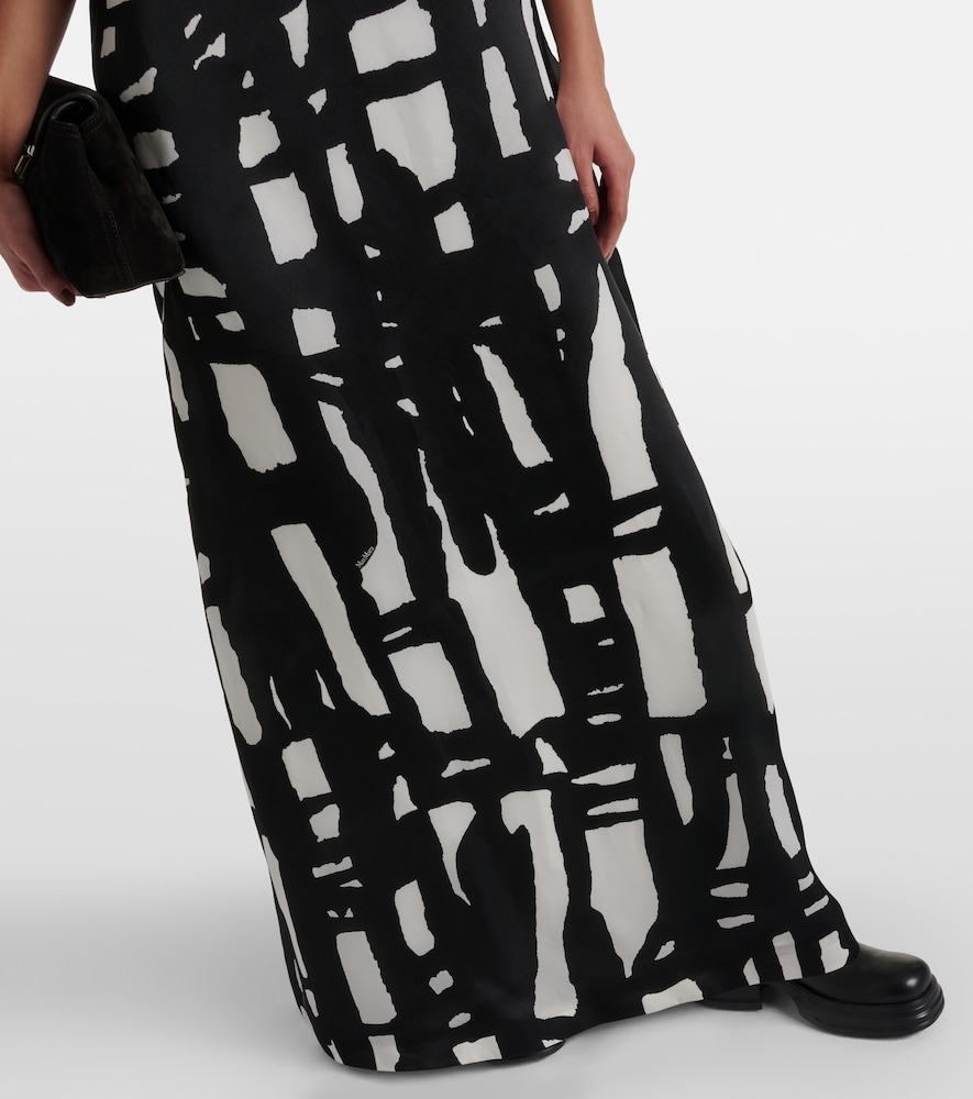 Max Mara Printed Silk Organza Gown In Multicoloured