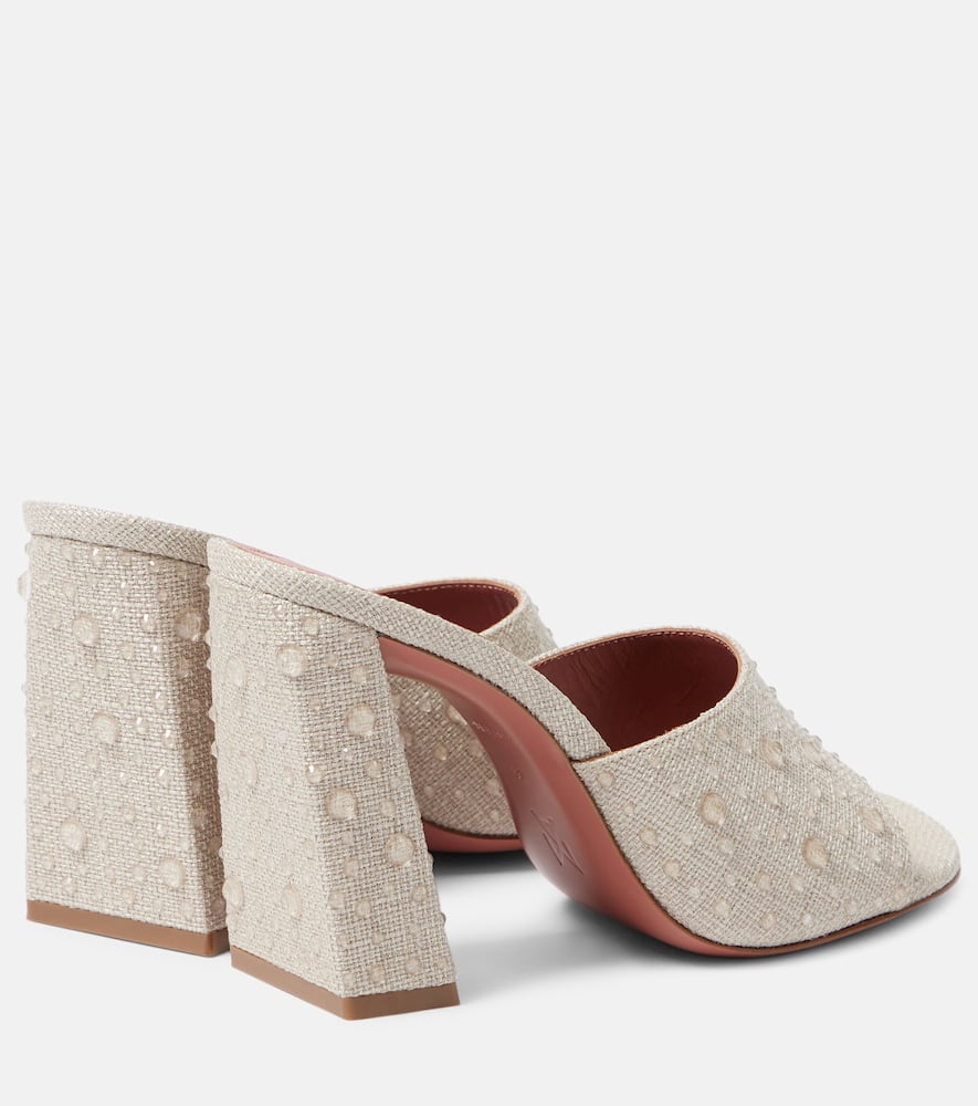 Amina Muaddi Woman Sandals Beige Size 7 Textile Fibers In Beige