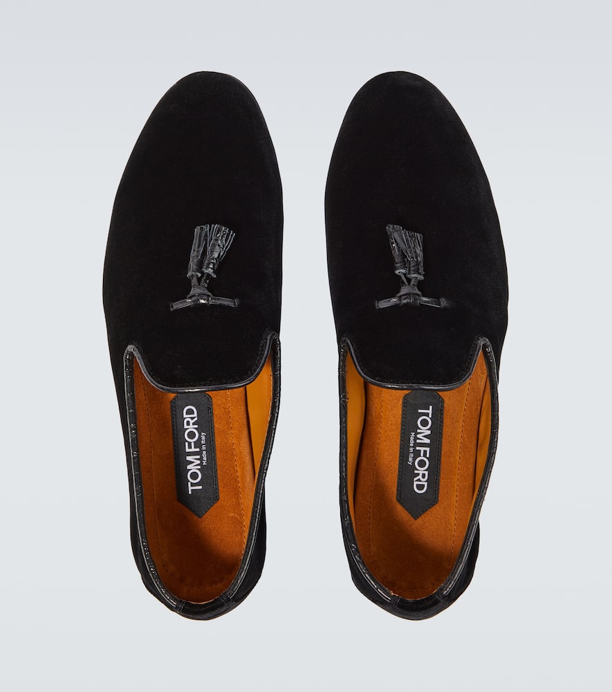 Tom Ford Nicolas Tassel-detail Velvet Loafers In Black