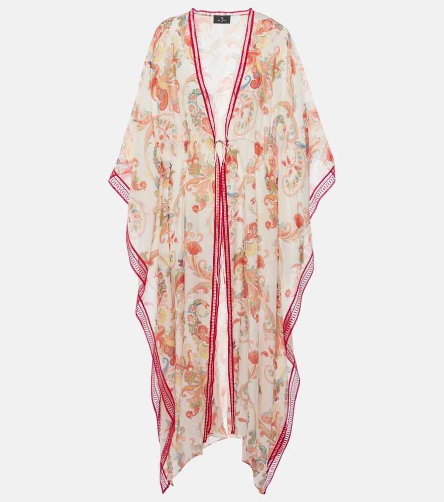 Etro Embroidered paisley cotton and silk kaftan