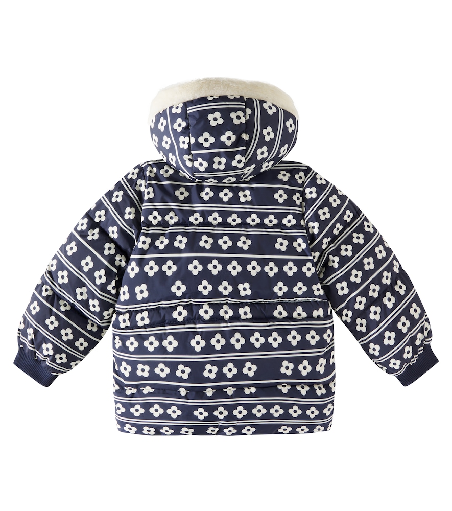  Mini Rodini Mini Rodini Wattierte Jacke Flowers Mit Faux Fur 