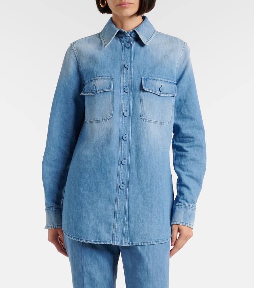 Shop Gabriela Hearst John Austin Denim Shirt In Blue