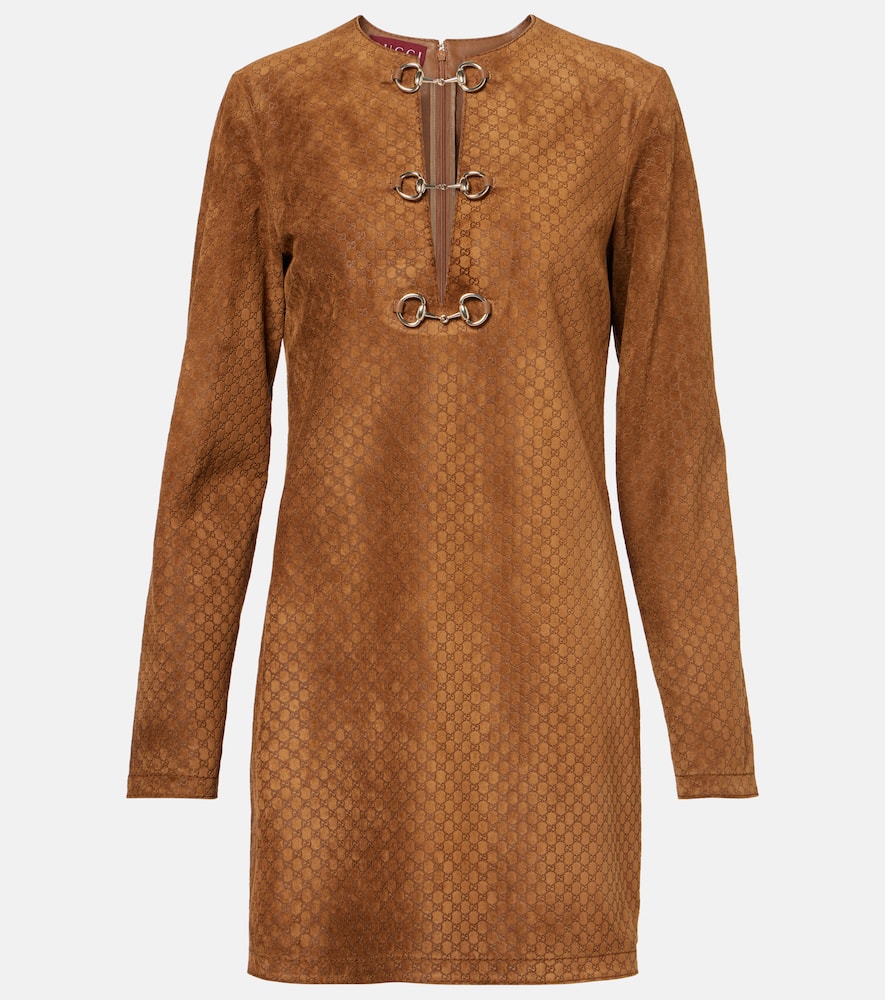 GG Horsebit suede minidress