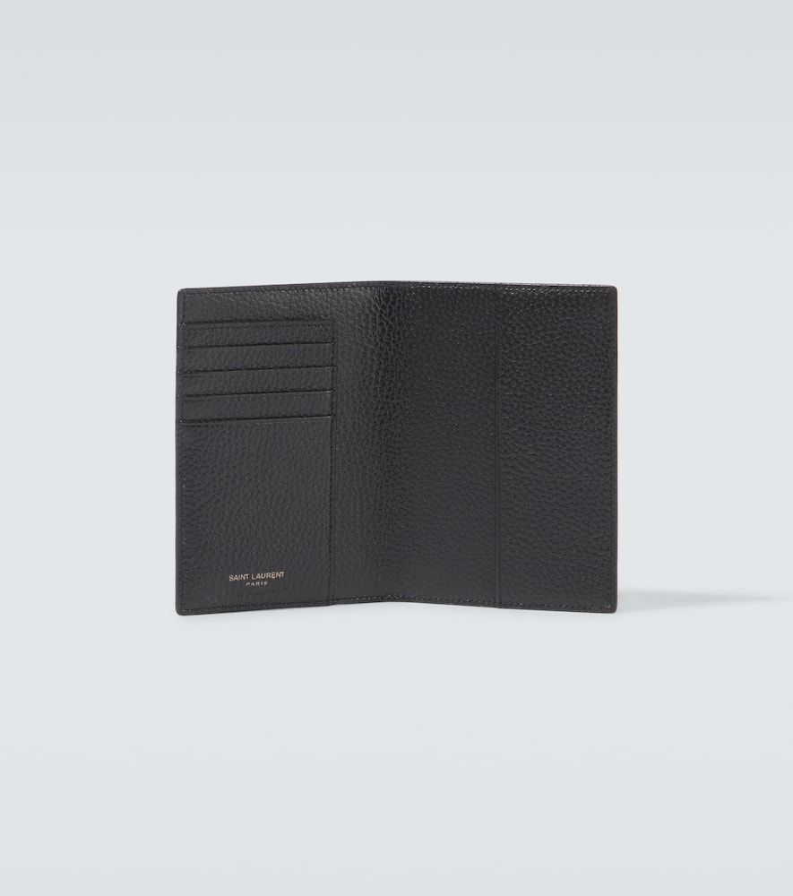Saint Laurent Leather Passport Holder In Black