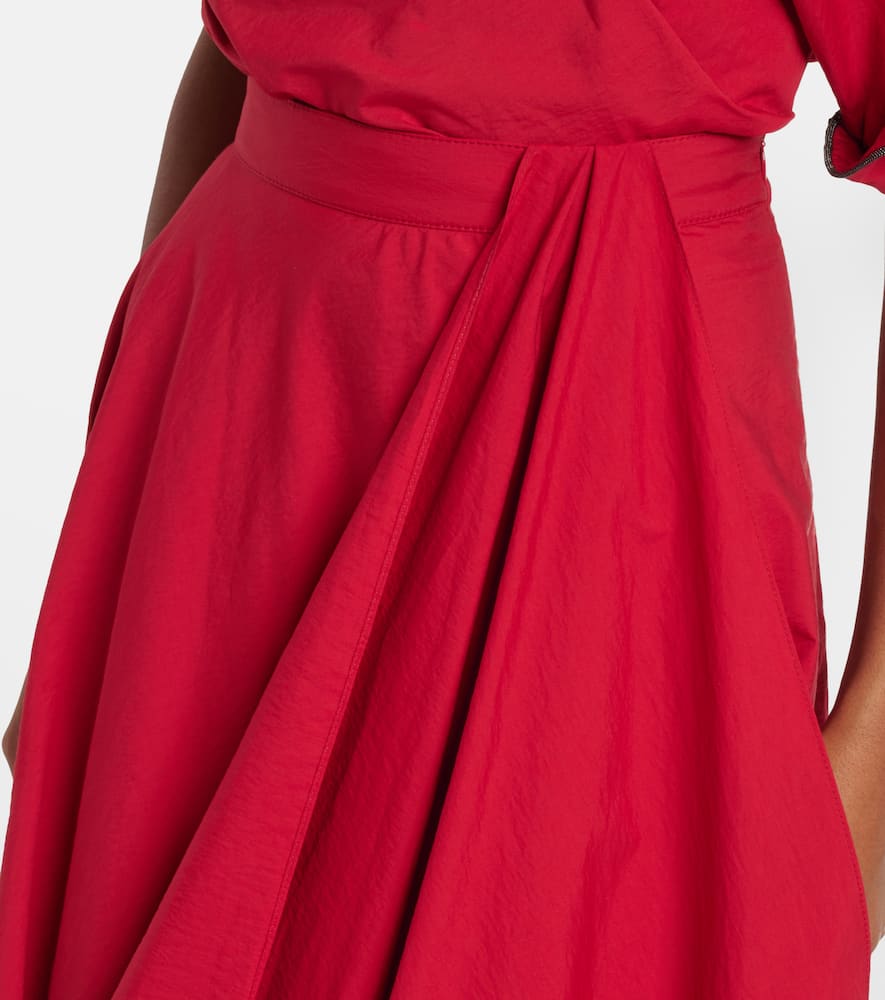 Brunello Cucinelli Cotton-blend Midi Skirt In Red
