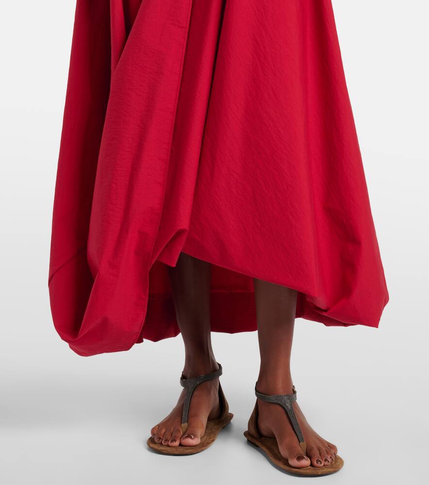 Brunello Cucinelli Cotton-blend Midi Skirt In Red