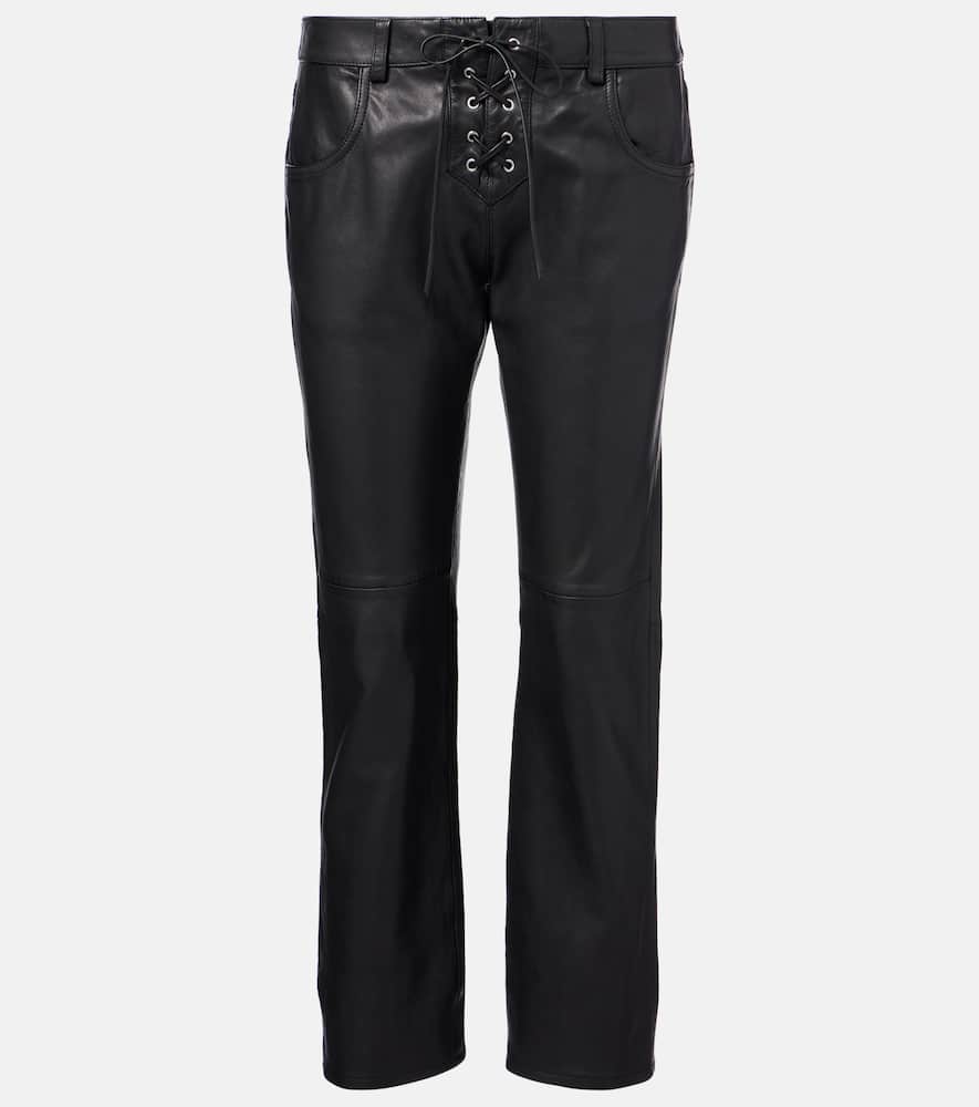 Vanel mid-rise leather straight pants