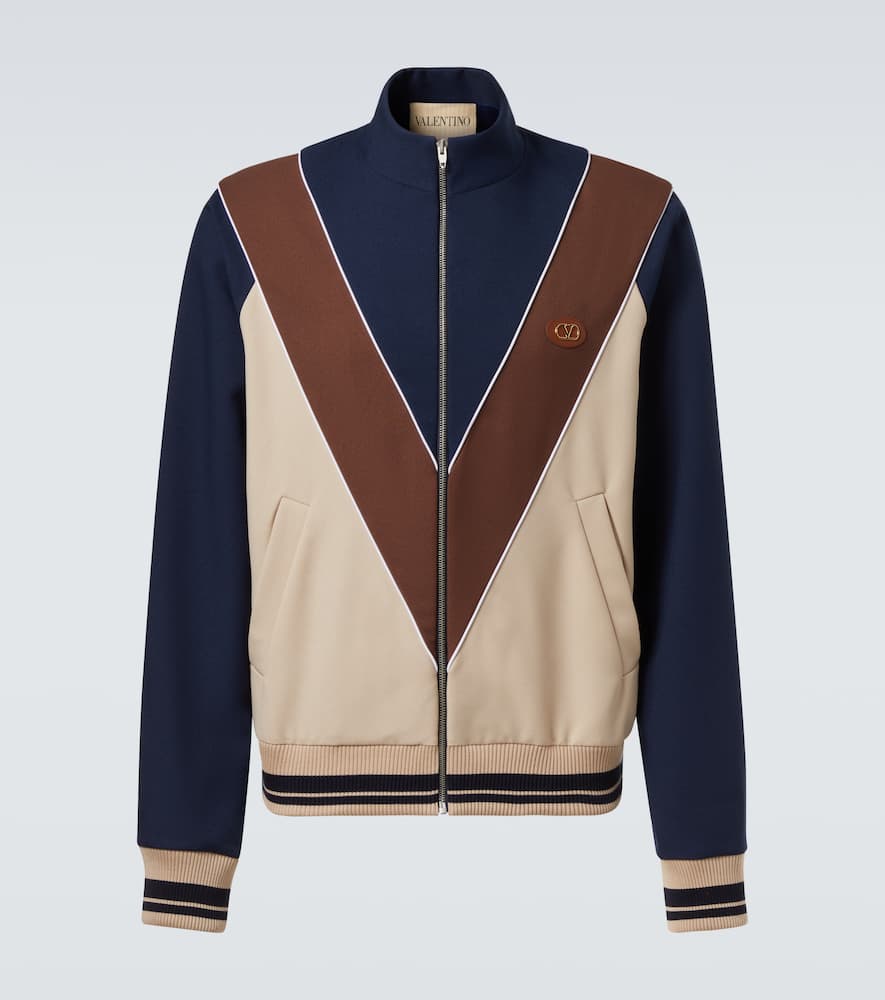 Colorblocked logo zip-up sweatshirt