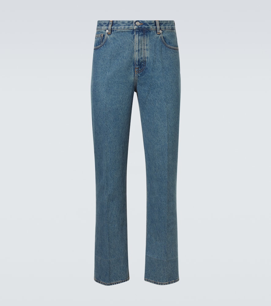 Mid-rise straight jeans