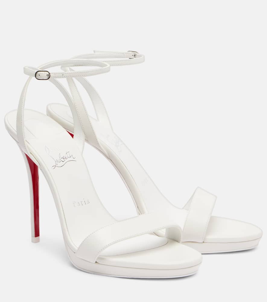 Christian Louboutin Miss Z 120 Leather Sandals In White