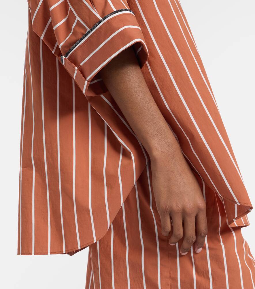 Striped cotton-blend shirt