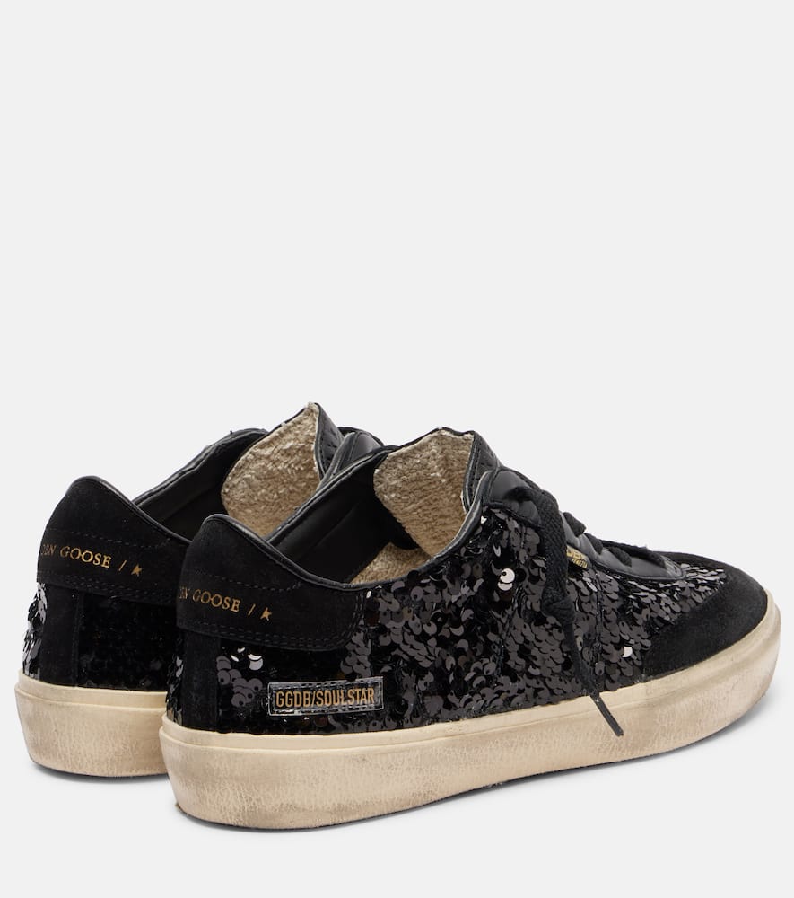 Golden Goose Sequin Embellished Round Toe Sneakers In Black