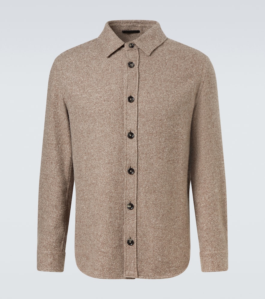 Zegna Cashmere And Silk Overshirt In Brown