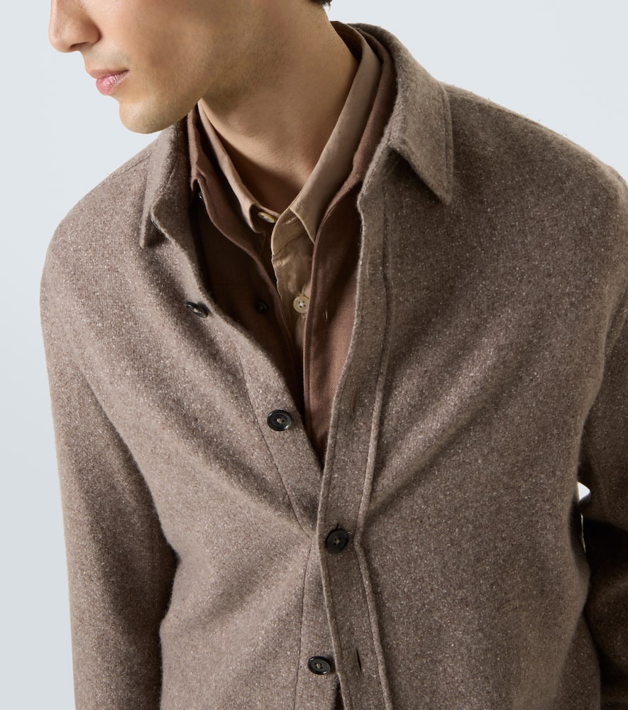 Zegna Cashmere And Silk Overshirt In Brown