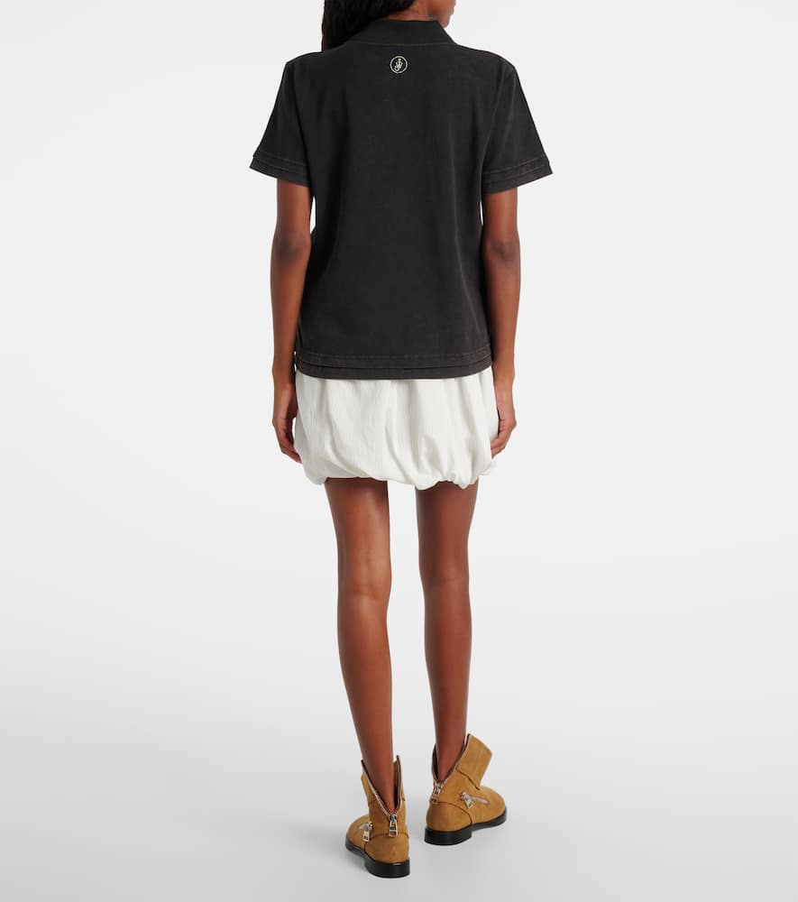 Jw Anderson Cotton Piqué Polo Shirt In Black