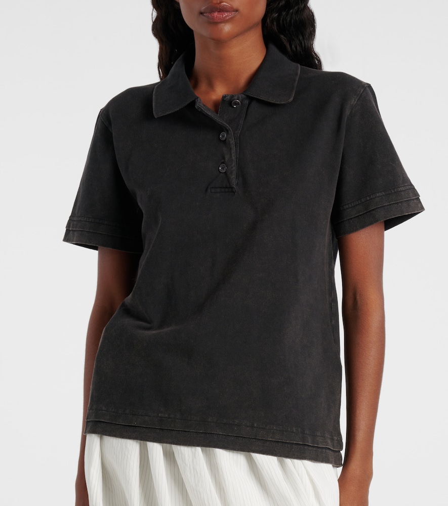 Jw Anderson Cotton Piqué Polo Shirt In Black
