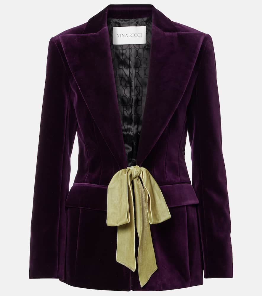 Nina Ricci Cotton Velvet Blazer In Purple