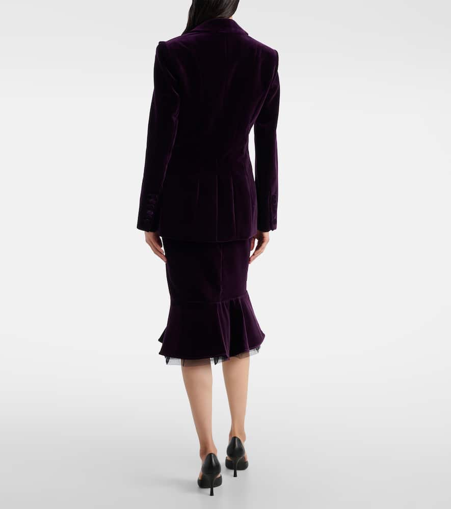 Nina Ricci Plum Velvet Tailored Blazer Bow In Purple
