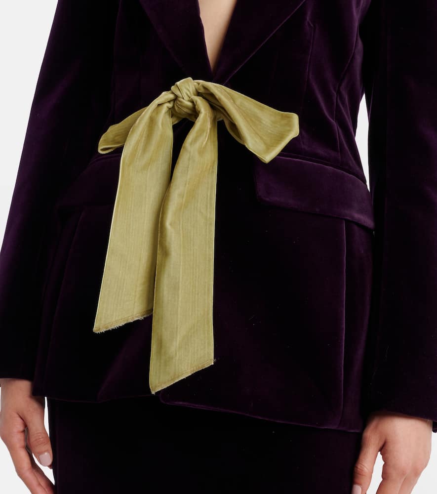 Nina Ricci Plum Velvet Tailored Blazer Bow In Purple