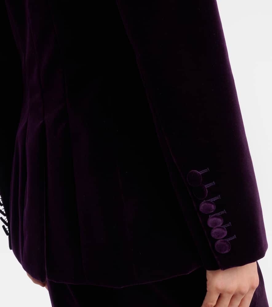 Nina Ricci Plum Velvet Tailored Blazer Bow In Purple