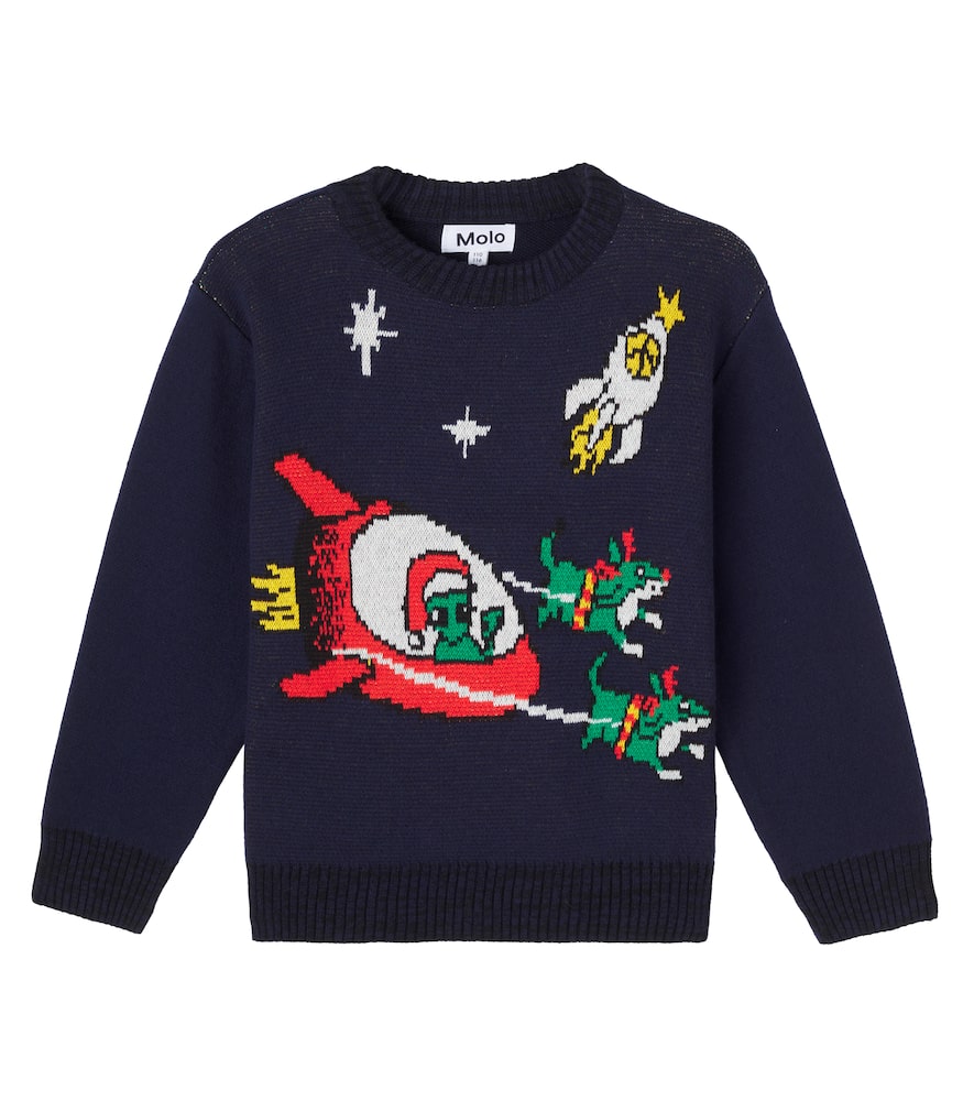 Molo Bello Jacquard Cotton-blend Sweater In Multi