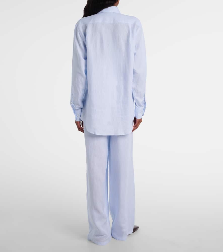 Loro Piana Andre Linen Shirt In Blue