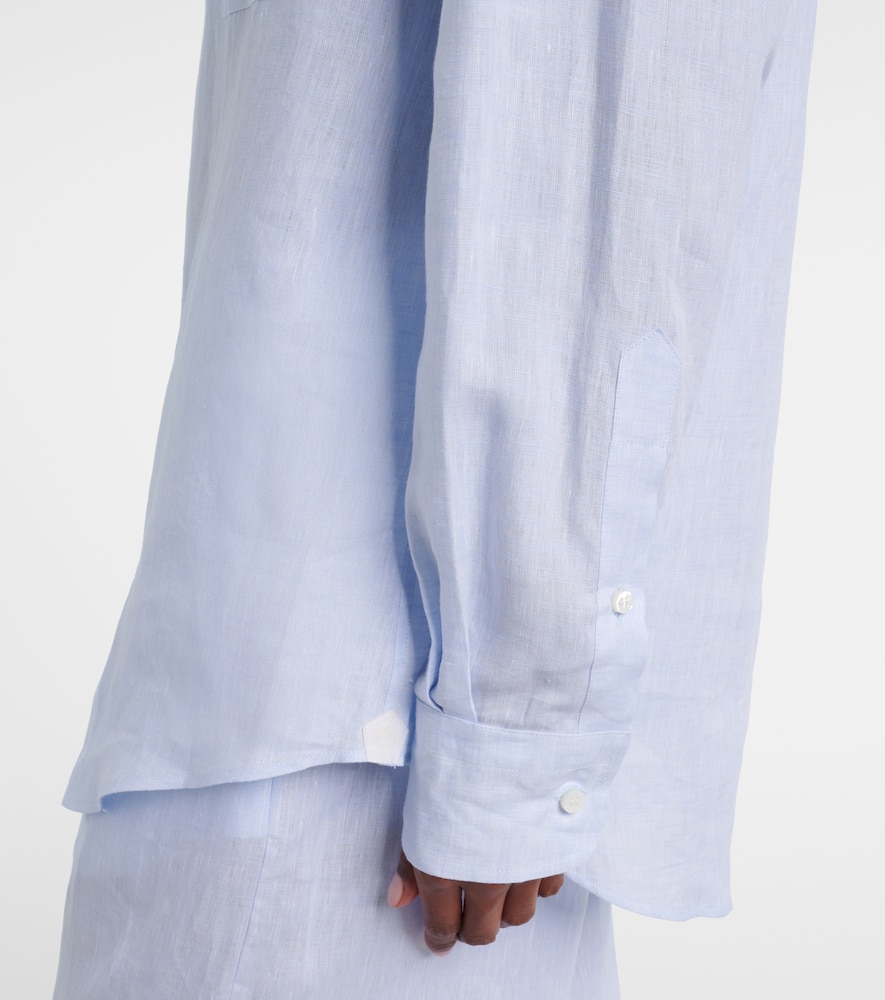 Loro Piana Andre Linen Shirt In Blue