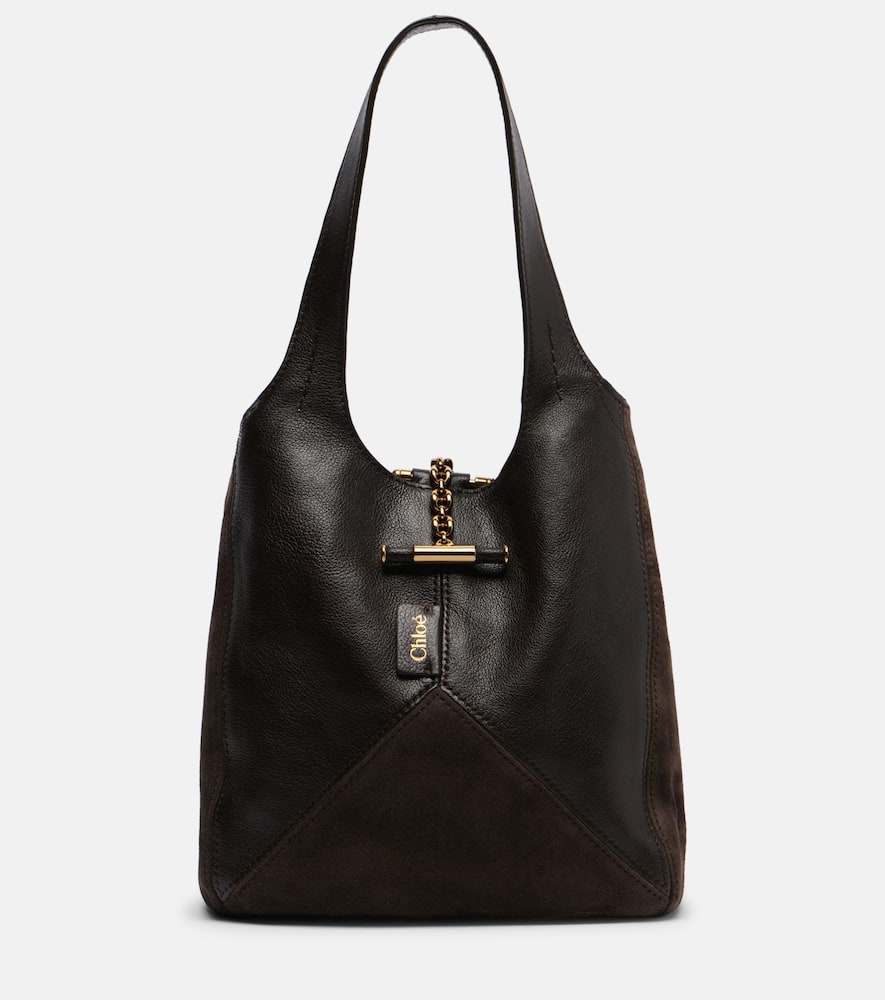 Chloé Balloon Small Leather And Suede Shoulder Bag In Brown