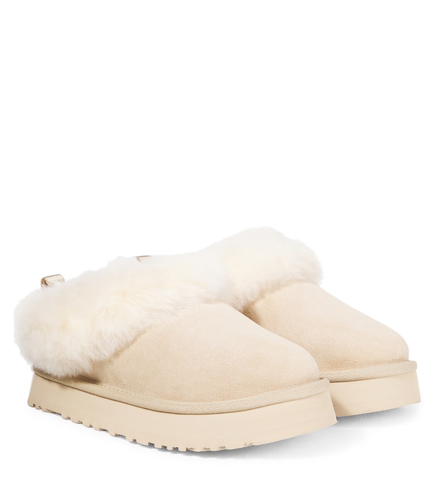 Ugg Tazzelle Shearling-lined Suede Slippers In Neutral