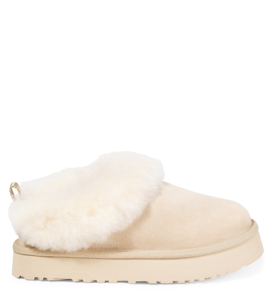 Ugg Tazzelle Shearling-lined Suede Slippers In Neutral