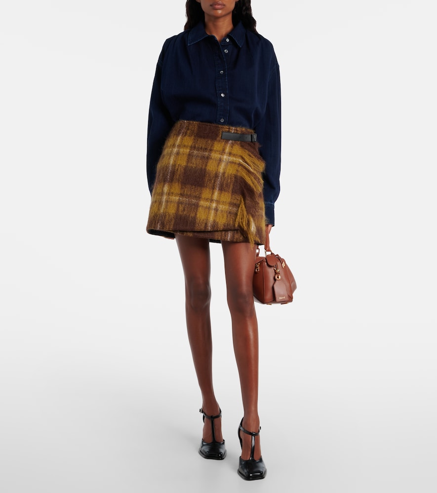  Loewe Loewe Checked Mohair And Wool Miniskirt 