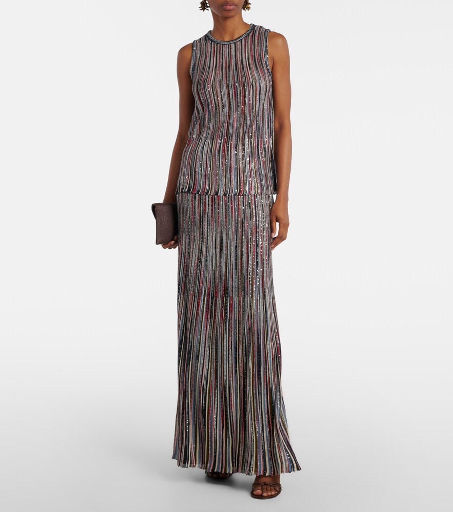 Missoni Striped lamé maxi skirt