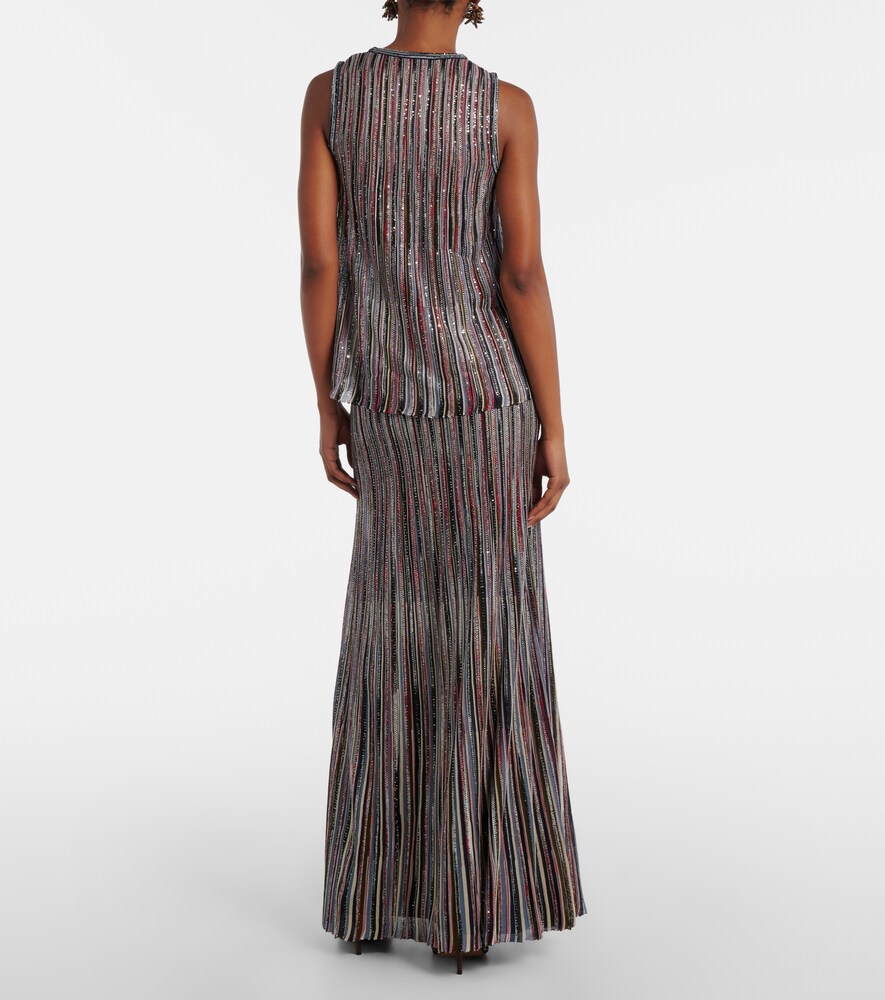  Missoni Missoni Striped Lame Maxi Skirt 