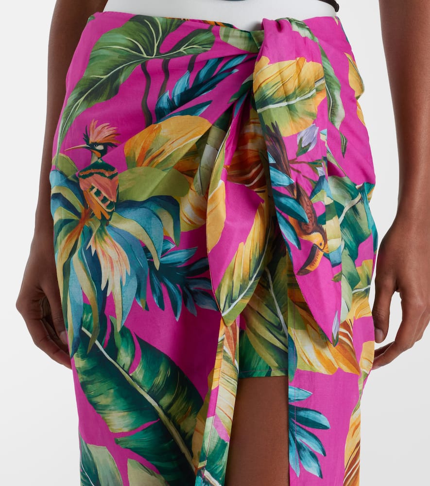 Farm Rio Tropicalia Printed Cotton Midi Skirt In Multi