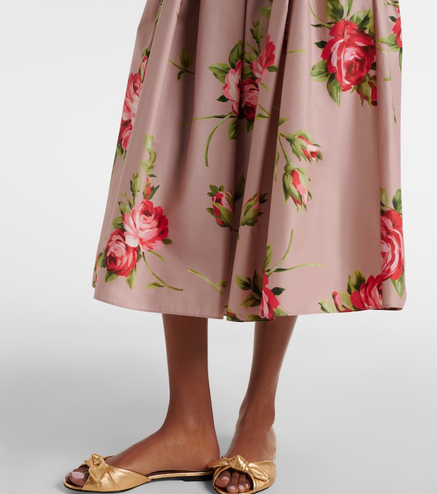 Dolce&Gabbana Floral Pleated Cotton Midi