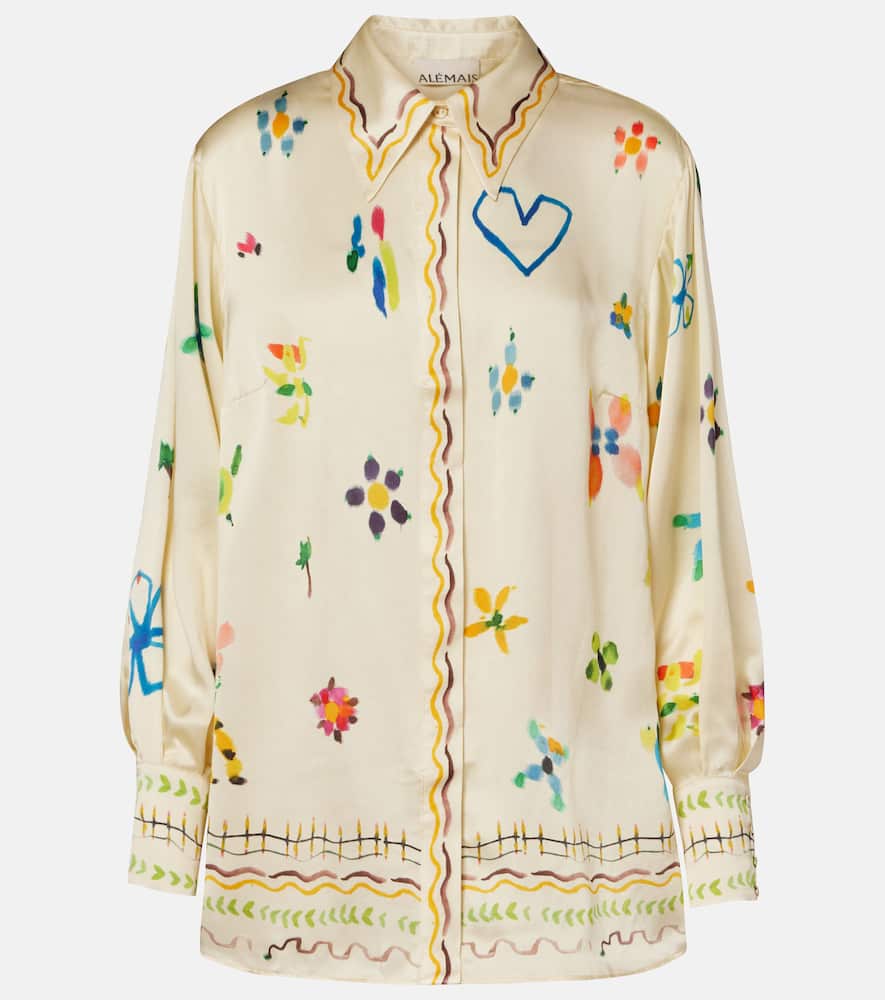 Alemais Sidi Floral Silk Shirt In Neutral