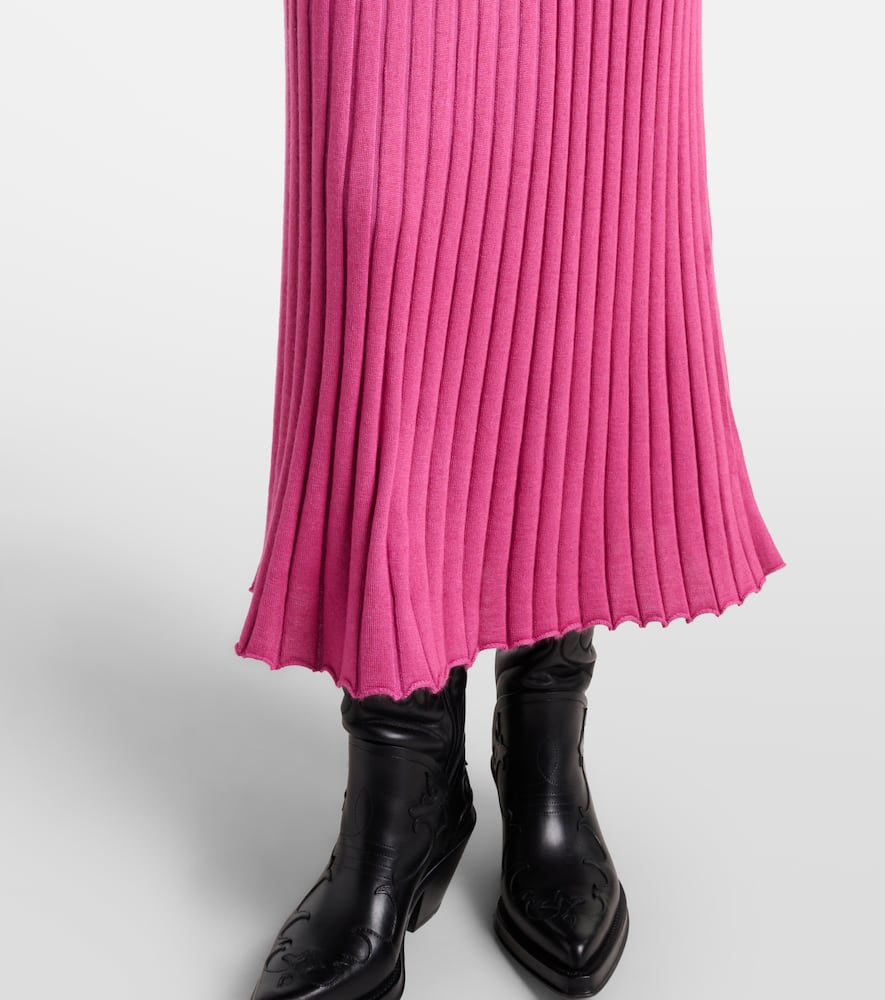 Gabriela Hearst Amor Cashmere And Silk Midi Dress In Pink