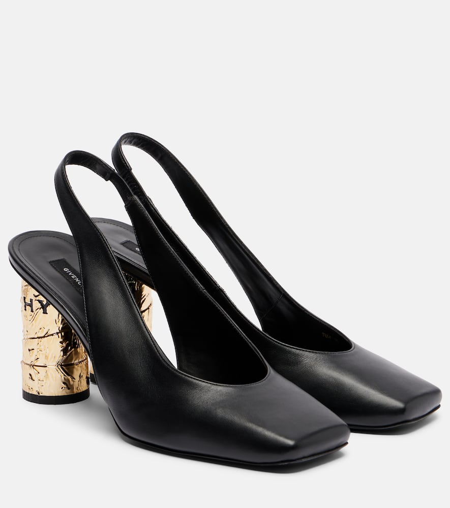 Givenchy Tape 85 Leather Slingback Pumps In Black