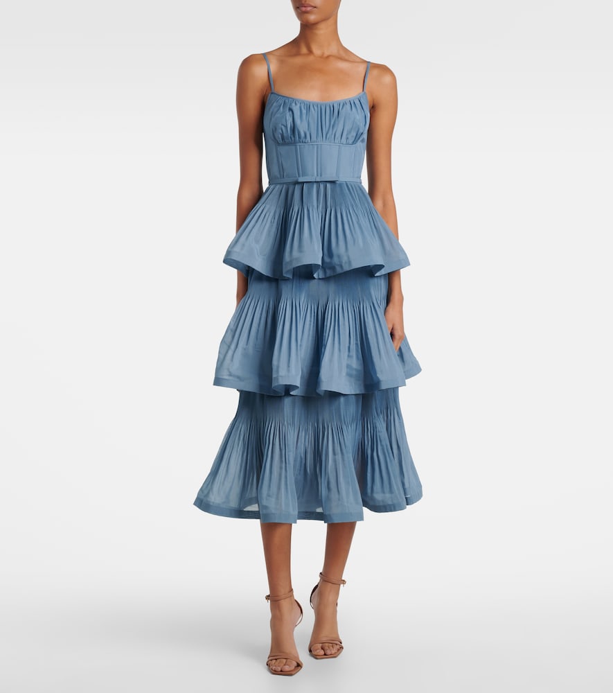 Zimmermann Ruched tiered bustier dress