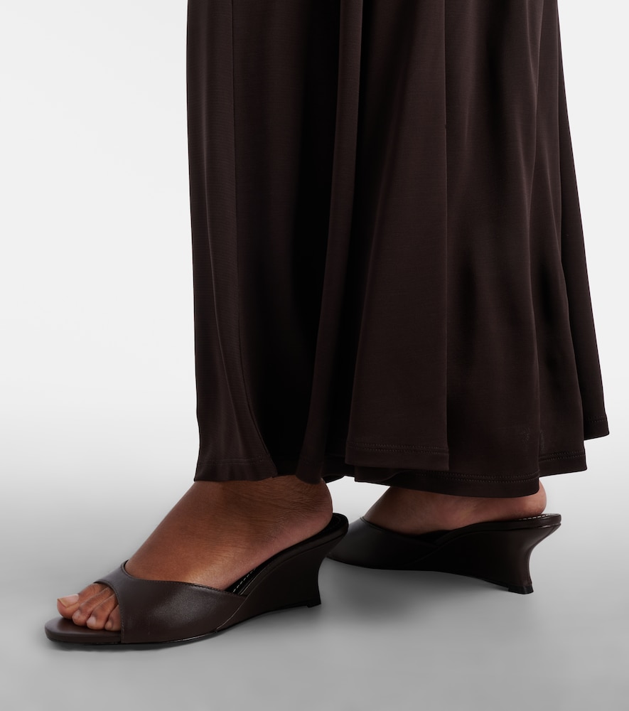 Staud Brigitte leather wedge mules