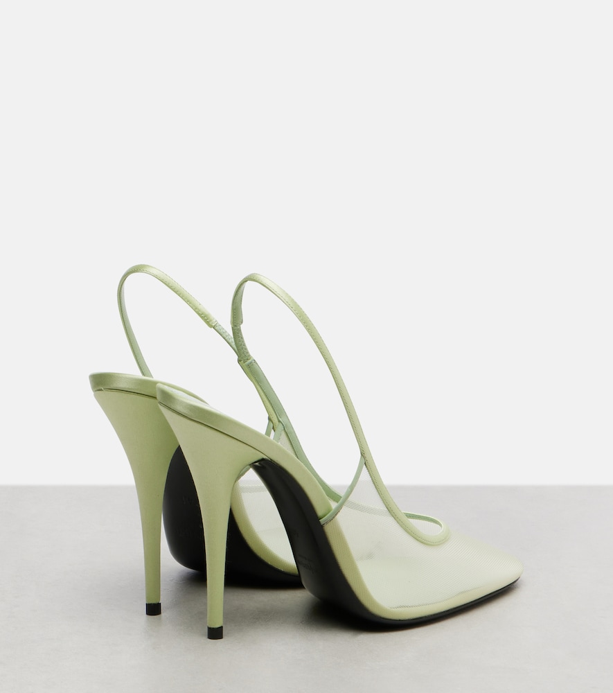  Saint Laurent Saint Laurent Anita 110 Mesh Slingback Pumps 