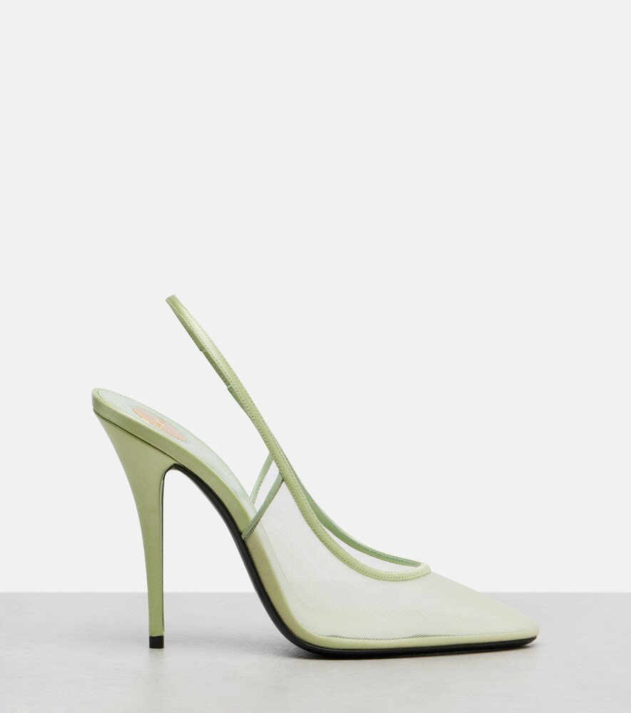  Saint Laurent Saint Laurent Anita 110 Mesh Slingback Pumps 